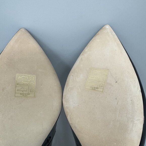 Jimmy Choo Vintage Black Sage 85 Bow Pump Pointed Toe Leather Sz EU 38 US 7 - Picture 11 of 11